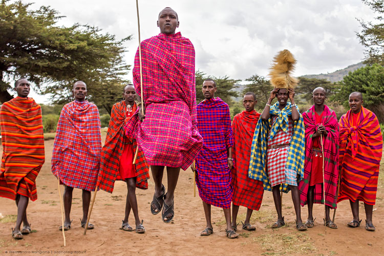 Maasai tribe wearing Shuka